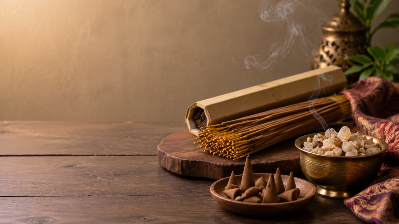 Tipos de incienso: hexagonal, masala, conos y ritual