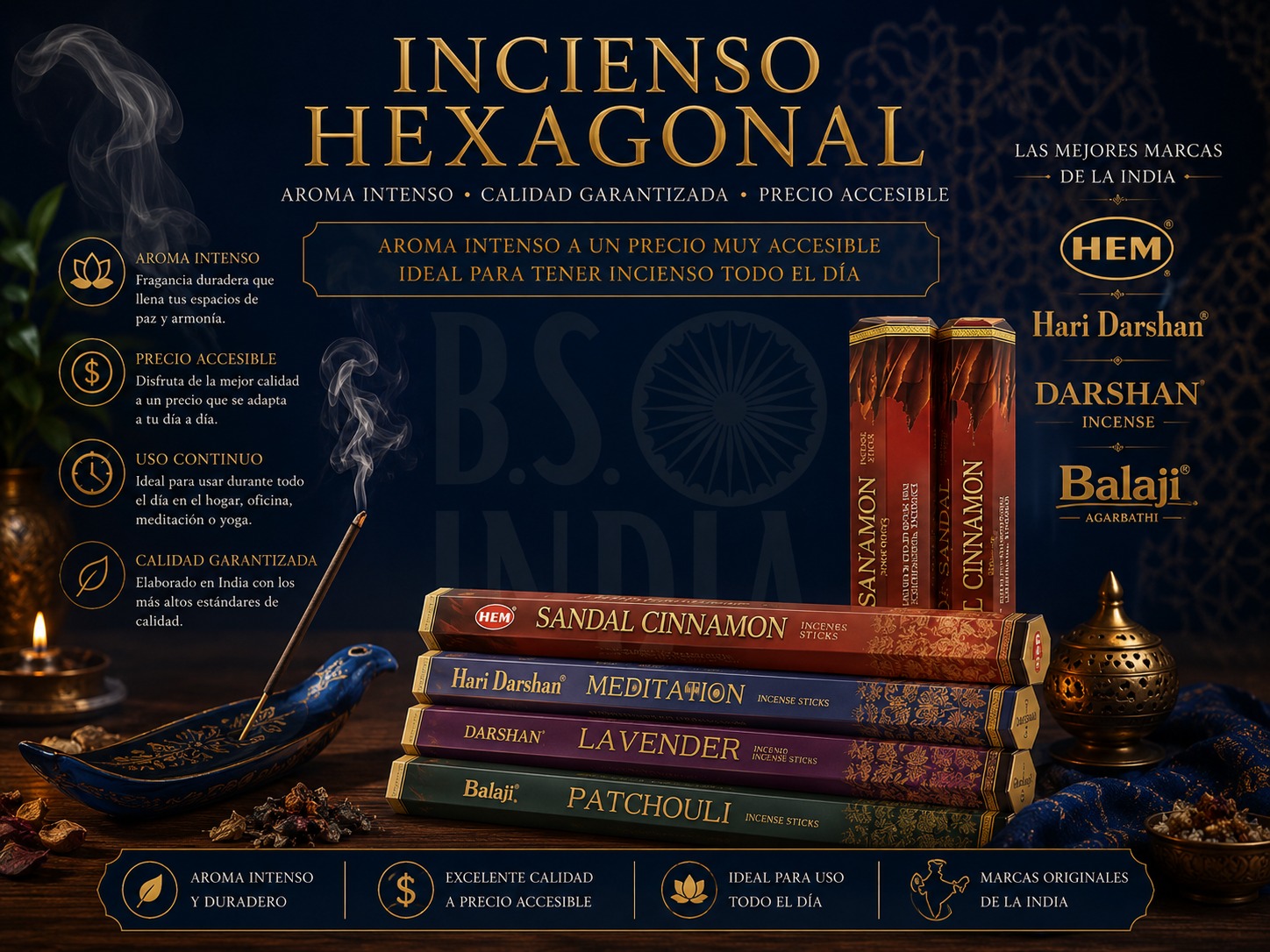 Incienso Hexagonal